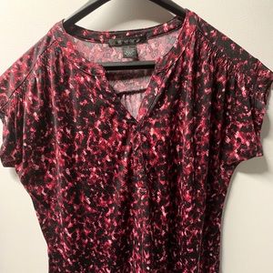 Red, black & white speckled shirt